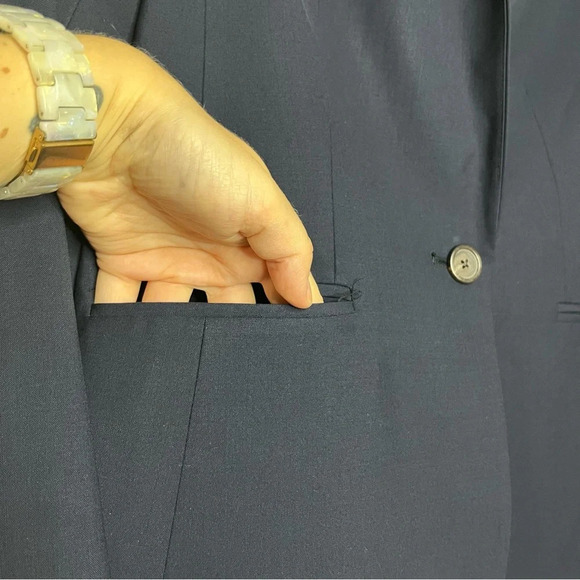 J. CREW Campbell Italian Wool Navy Bi Stretch 1035 Business Professional Blazer - Picture 3 of 10